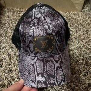LV snakeskin baseball hat